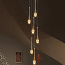 Axyaa Crystal Chandelier Stair Pendant Lamp Modern Living Room Interior Lighting