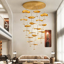 Axyaa Lotus Leaf Chandelier: Luxury Copper Dining Room Pendant Light
