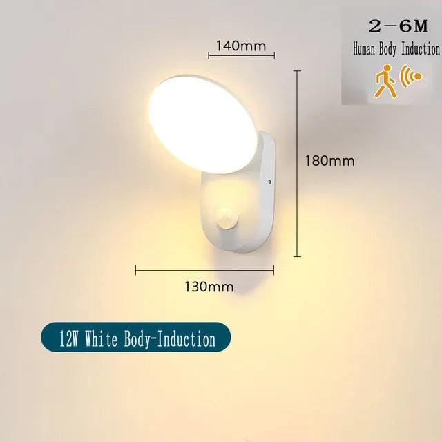 Axyaa Outdoor Sensor Wall Light: Modern, Waterproof Aluminum Design for Garden, Patio, Balcony
