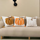 Axyaa Embroidered Pumpkin Throw Pillowcase for Halloween & Thanksgiving Decor