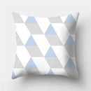 Axyaa Geometric Polyester Cushion Cover 45x45cm, Blue Gray Home Decor Pillowcase