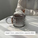 Axyaa Ins Style Big Ears Cup, Round Niche Glasses, Sunflower Coffee Mug