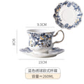 Axyaa Blue & White Porcelain Coffee Cup Saucer set - Vintage Phnom Penh Ceramic Mug