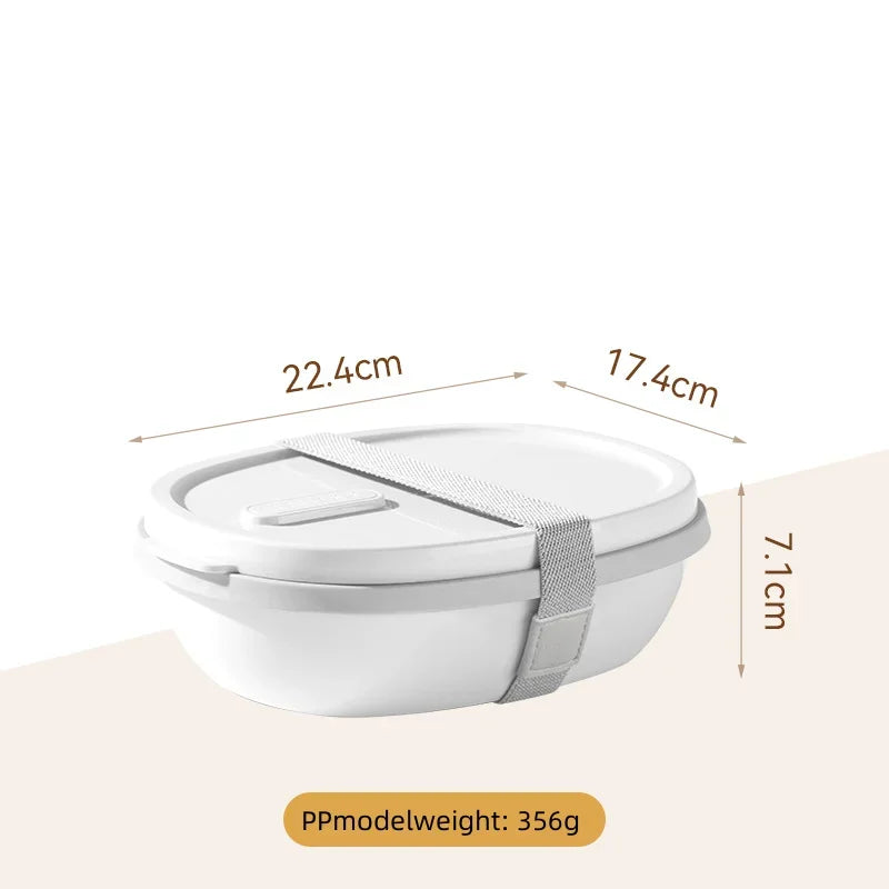 Axyaa Two-Compartment Portable Lunch Box with Detachable Salad Cup.