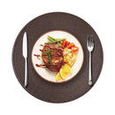 Axyaa Christmas Black Round Woven Placemats Set for Kitchen Tables - 6PCS