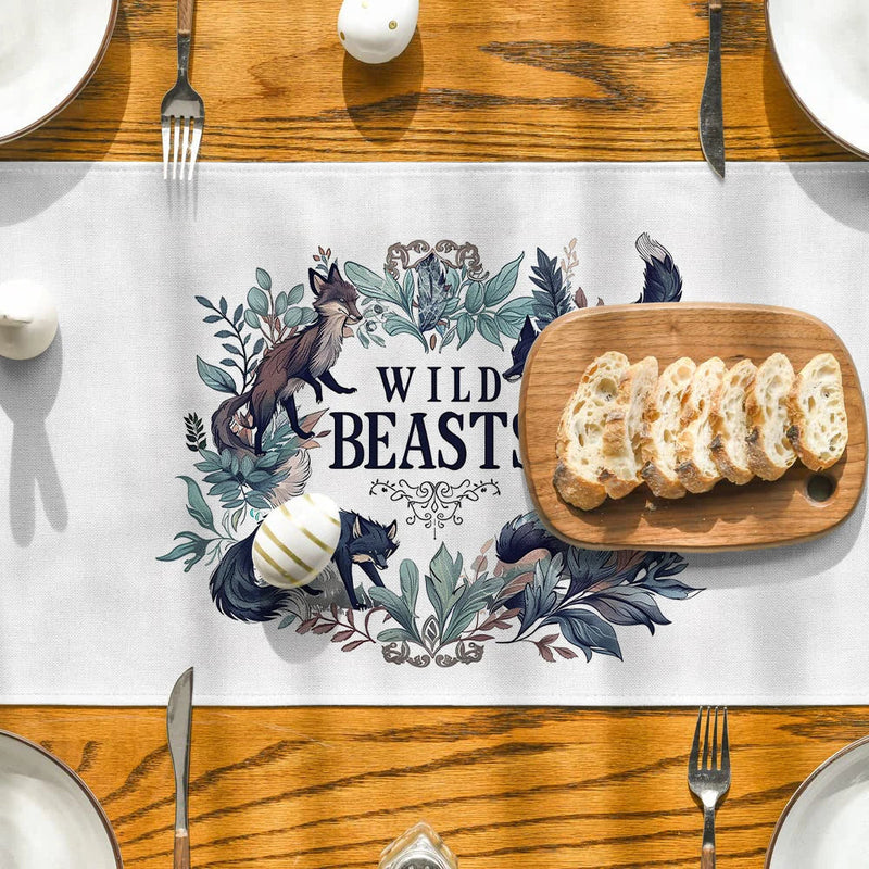 Axyaa Leaf Pattern Table Runner: Farmhouse Dining Decor for Party or Daily Use