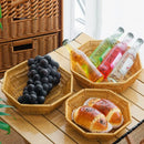 Axyaa Retro Chic Rattan Fruit Plate: Creative Woven Multipurpose House Candy Tray