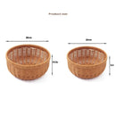 Axyaa Retro Rattan Fruit Plate | Handheld Woven Snack Basket & Candy Organizer