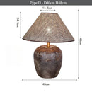 Axyaa Japanese Ceramic LED Floor Lamp with Fabric Lampshade for Home Decor