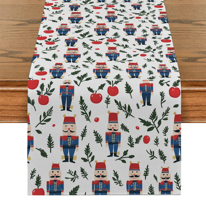 Nutcracker Gift Plant Fir Table Runner by Axyaa