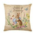 Axyaa Easter Bunny Egg Pillow Cover Spring Farmhouse Home Decor Butterflies Flowers