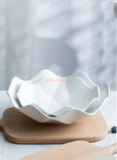 Axyaa 8-inch Pure White Ceramic Fruit Plate for Stylish Serving and Display