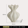 Axyaa Resin Floral Vase: Petal Shape Abstract Ornament for Home Decor