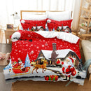 Axyaa Santa Snowman Christmas Quilt Cover Set - Double King Bedding