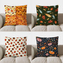 Axyaa Autumn Leaves Pattern Pillow Cover for Sofa, Bedroom, Car