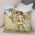 Axyaa Flower Girl Cushion Set - Fairy Tale Decor for Living Room, Bedroom Sofa