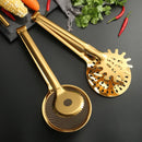 Axyaa Golden Mesh Food Tong Filter Spoon Colander BBQ Clip Kitchen Utensil