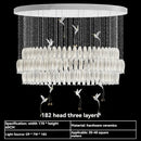 Axyaa Crystal Flower Chandelier for Stairway Loft, Villa, Hotel Lobby
