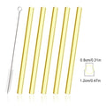 Axyaa 12mm Glass Straw Set for Bubble Tea Milk Smoothies Cocktails