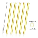 Axyaa 12mm Glass Straw Set for Bubble Tea Milk Smoothies Cocktails