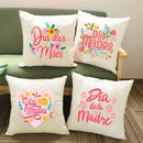 Axyaa Spanish Print White Pillow Case for Mom's Day Celebration