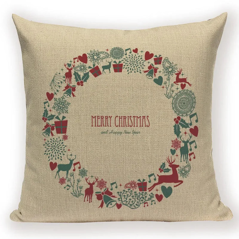 Elk Snowflake Santa Claus Gloves Christmas Pillowcase by Axyaa