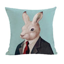 Axyaa Animal Clothes Cushion Cover – Cat Fox Bear Elephant Pillowcase