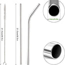 Axyaa Stainless Steel Reusable Drinking Straws - Set of 20