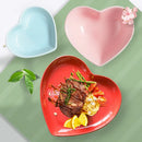 Axyaa Love Heart Ceramic Plate Breakfast Bowl Set Kitchenware