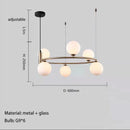 Axyaa White Glass LED Chandelier: Modern Minimalist Lighting for Home, Hotel, and Exhibition Hall