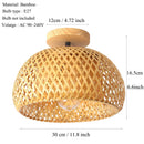 Axyaa Bamboo Woven Retro Chandelier Ceiling Light Fixture