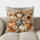 Axyaa Autumn Pumpkin & Leaves Pillow Cover for Sofa, Bedroom, Car