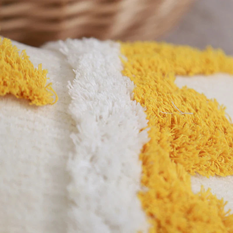 Chenille Tufted Boho Pillow Case with Tassels - Axyaa Brand