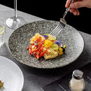 Axyaa High Foot Ceramic Plate for Restaurant Steak Sushi Molecular Cuisine Tableware