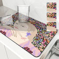 Axyaa Tropical Flowers Absorbent Drain Pad for Kitchen and Bathroom