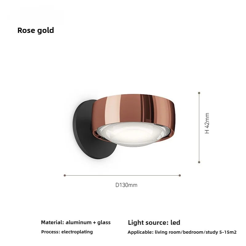 Axyaa Nordic LED Wall Lamp for Bedside Hallway Living Room - Round Design