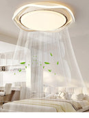 Axyaa Smart LED Ceiling Fan Light: Modern Round Design, Bedroom, Bladeless