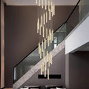 Axyaa Crystal Chandelier Stair Pendant Lamp Living Room Pendant Lights Interior Lighting