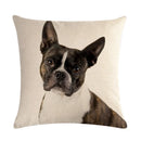 Axyaa Pug Pet Dog Pattern Cotton Linen Throw Pillow Cover for Home Decor