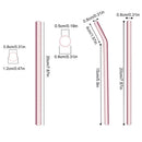 Axyaa High Borosilicate Glass Straw Set for Bubble Tea Smoothies Cocktails