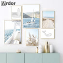 Nordic Whale Canvas Print for Living Room Decor by Axyaa