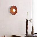 Axyaa Solid Wood Circular Wall Light - Retro Style for Living Spaces