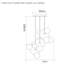 Axyaa Milky White Glass Globes LED Pendant Lights Dining Room Suspension Lamp