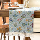 Axyaa Cotton Linen Jacquard Table Runner for Dining Room and Home Decor