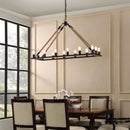 Axyaa Hemp Rope Chandelier: American Country Style Antique Black Wrought Iron Lighting