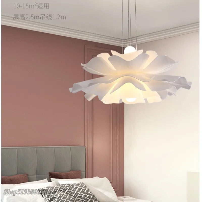 Axyaa White Acrylic LED Chandelier for Modern Nordic Bedroom and Living Room