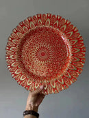 Axyaa Round Glass Fruit Plate for Elegant Living Room Dining