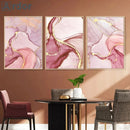 Pink Marble Abstract Canvas Painting Wall Art Print Home Decor by Axyaa
