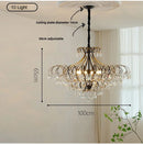 Axyaa Luxury Crystal Chandelier Pendant Light for Living Room
