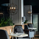 Axyaa Black Sphere Chandelier for Kitchen Dining Room Bar Vintage Industrial Rustic Wrought Iron